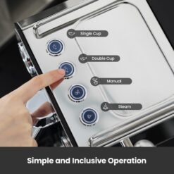 Gemilai Owl Espresso Machine, 15 Bar Professional Semi-Automatic Espresso Maker, G3006, Stainless Steel