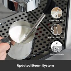 Gemilai Owl Espresso Machine, 15 Bar Professional Semi-Automatic Espresso Maker, G3006, Stainless Steel