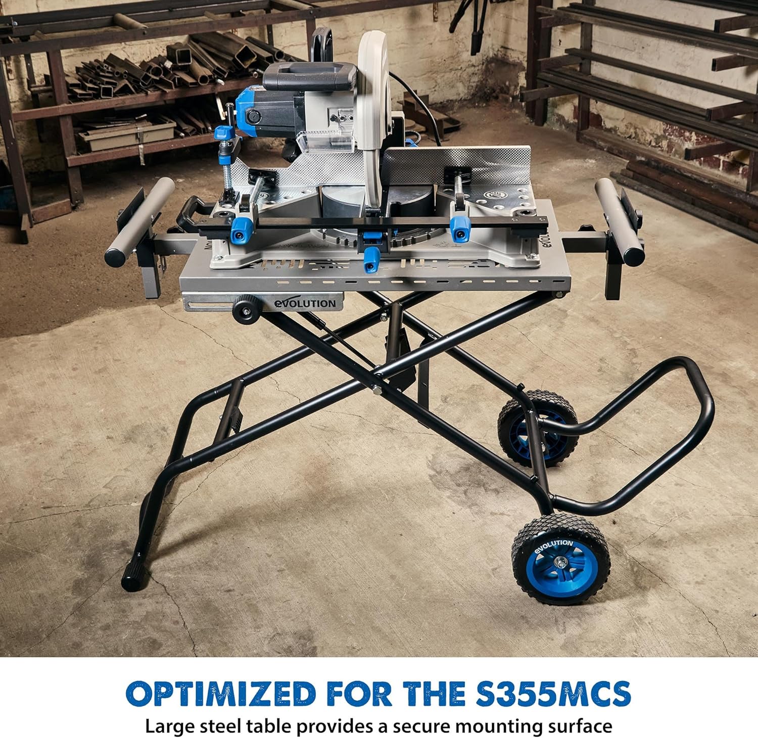 Evolution Power Tools, MCS Stand, Mitering Chop Saw Stand with Powerlift Assist