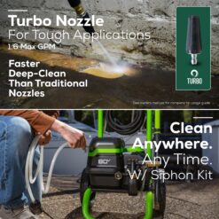 Greenworks Pro 3000-PSI 2-GPM Cold Water Battery Pressure washer with 5 Spray Tips