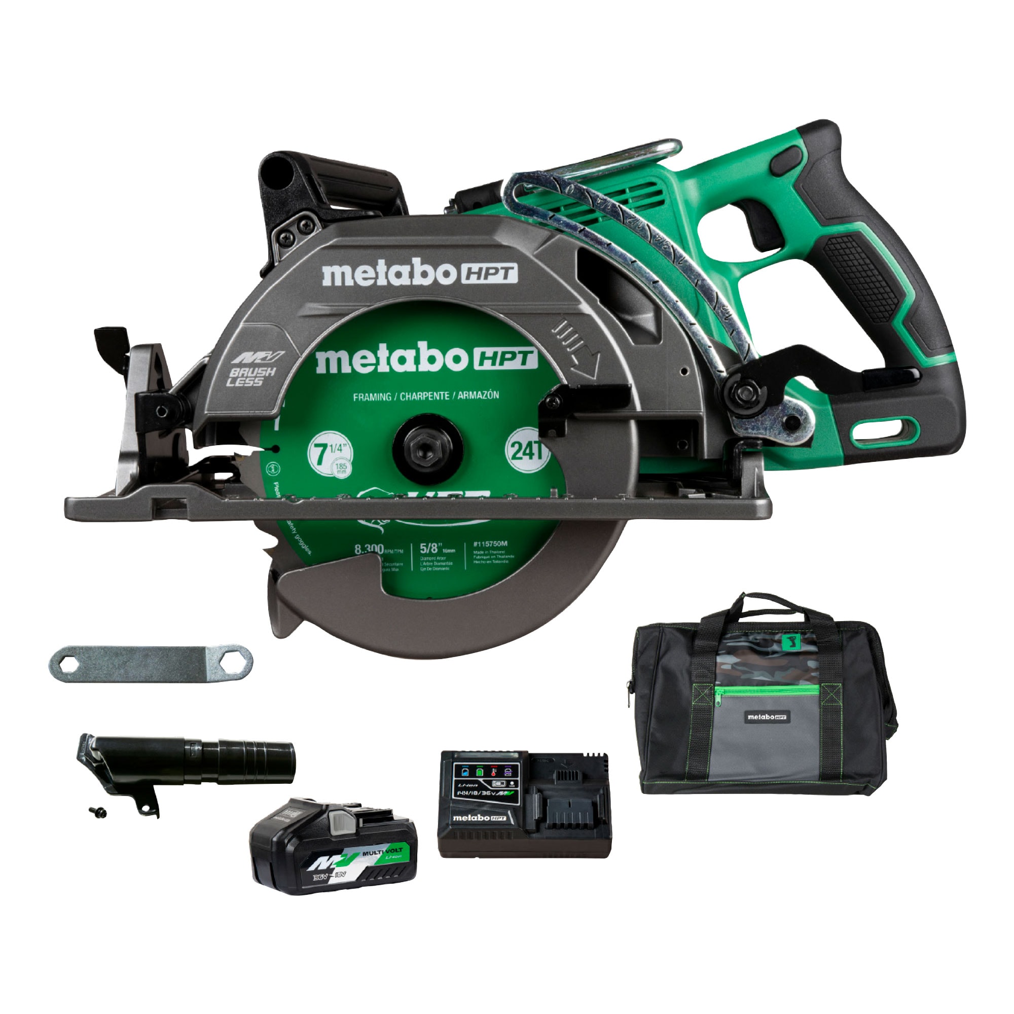 Metabo HPT Multi-Volt 36-volt 4 -Amp 7-1/4-in Brushless Hybrid Capable Cordless Circular saw ( Battery Included )