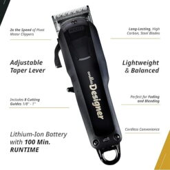 Wahl Professional Cordless Designer Clipper, Lithium-Ion Battery, 100-Minute Run Time, Powerful Rotary Motor