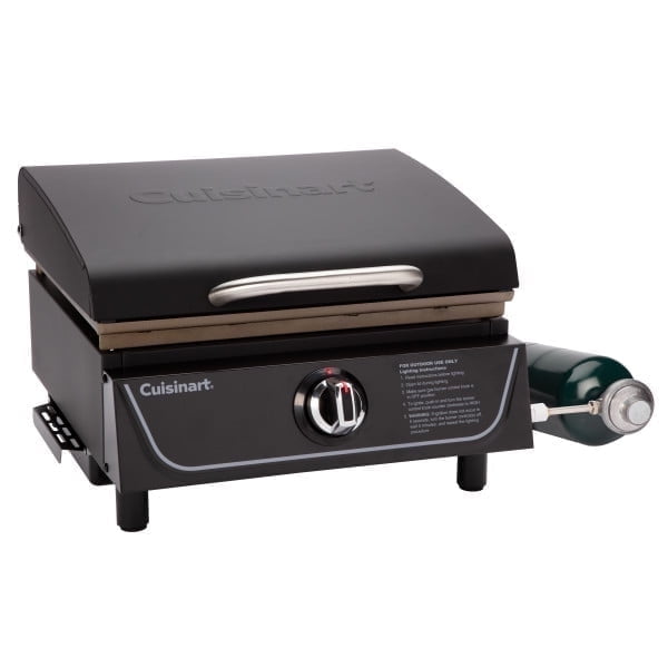 Cuisinart 17” Tabletop Gas Griddle with Hood, Easy Assembly, Outdoor Flat-Top, 255 Sq. In Cooking Space