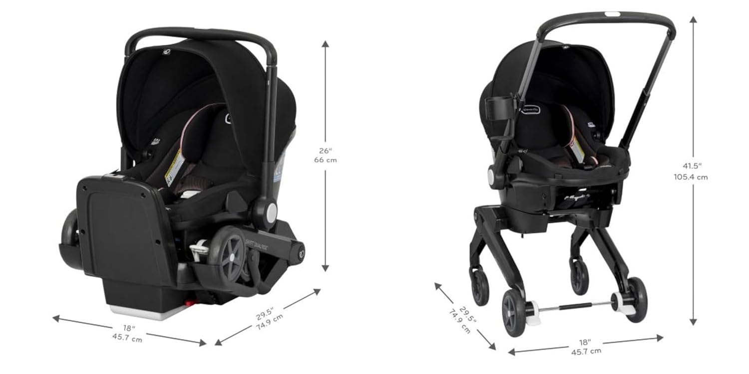 Evenflo Shyft DualRide Infant Car Seat and Stroller Combo (Ayer Pink)