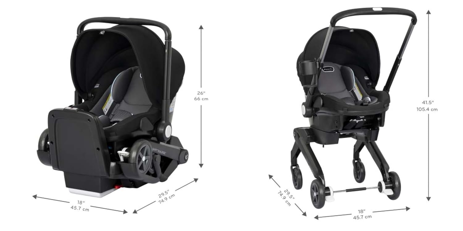 Evenflo Shyft DualRide Infant Car Seat and Stroller Combo (Bryson Blue)