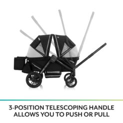 Evenflo Pivot Xplore Dreamz All-Terrain Stroller Wagon with Bassinet Insert (Jetsetter Black)