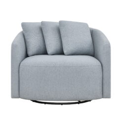 Beautiful Drew Accent Chair by Drew Barrymore, Cornflower Blue Boucle
