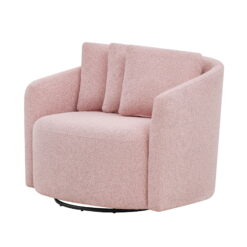 Beautiful Drew Accent Chair by Drew Barrymore, Pink Blush Boucle