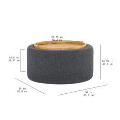 Beautiful Drew Stowaway Coffee Table with Storage by Drew Barrymore, Charcoal
