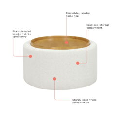 Beautiful Drew Stowaway Coffee Table with Storage by Drew Barrymore, Cream