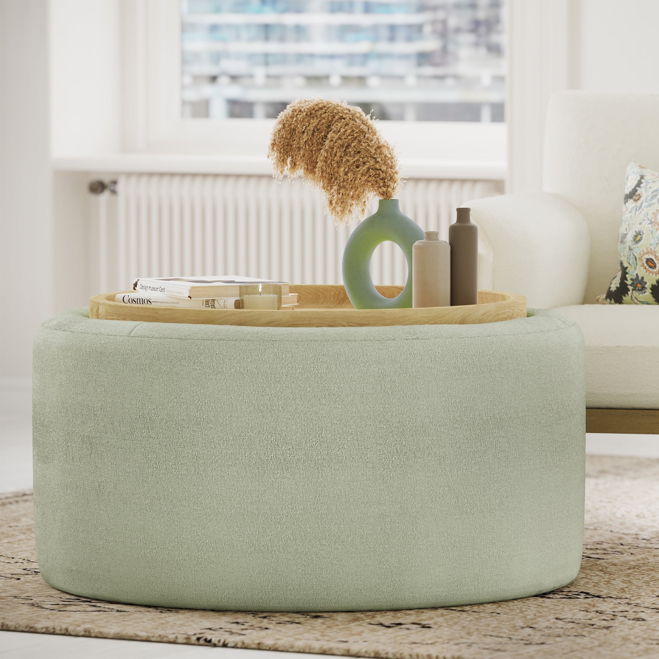 Beautiful Drew Stowaway Coffee Table with Storage by Drew Barrymore, Sage