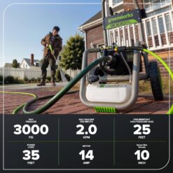 Greenworks Pro Brushless 3000 PSI (CSA Certified) 2.0 GPM Max / 1.1 GPM Electric Pressure Washer