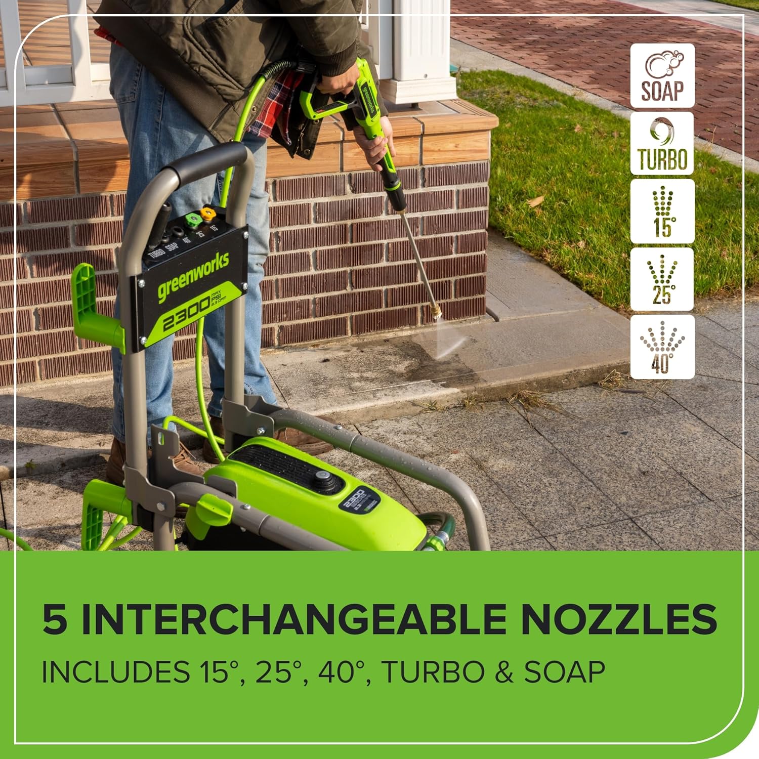 Greenworks Pro Brushless 2300 PSI (SGS Certified) 2.3 GPM Max / 1.2 GPM Electric Pressure Washer