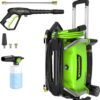 Greenworks 2100 PSI (SGS Certified) 1.2 GPM 13Amp Compact Electric Pressure Washer Telescoping Handle Power Washer