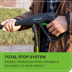 Greenworks 2100 PSI (SGS Certified) 1.2 GPM 13Amp Compact Electric Pressure Washer Telescoping Handle Power Washer