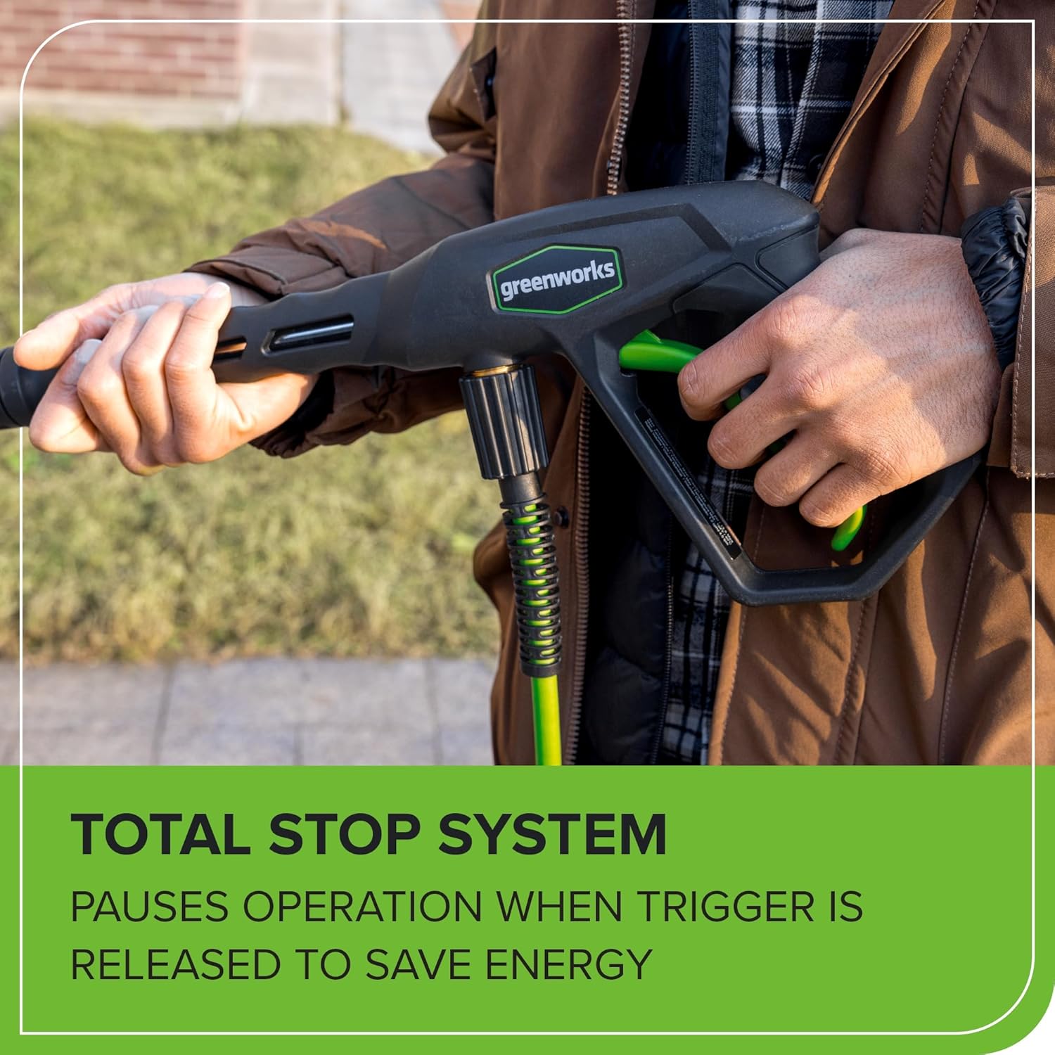 Greenworks 2100 PSI (SGS Certified) 1.2 GPM 13Amp Compact Electric Pressure Washer Telescoping Handle Power Washer