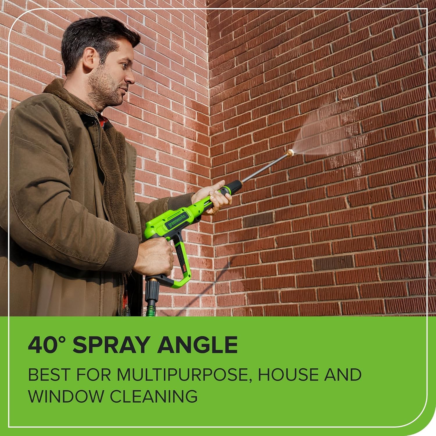 Greenworks 2100 PSI (SGS Certified) 1.2 GPM 13Amp Compact Electric Pressure Washer Telescoping Handle Power Washer