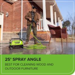 Greenworks 2100 PSI (SGS Certified) 1.2 GPM 13Amp Compact Electric Pressure Washer Telescoping Handle Power Washer