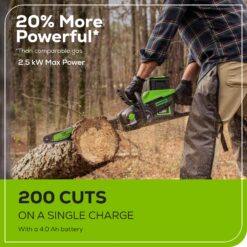 Greenworks Pro 80-volt max 18-in Battery 4 Ah Chainsaw Battery Included Charger Included