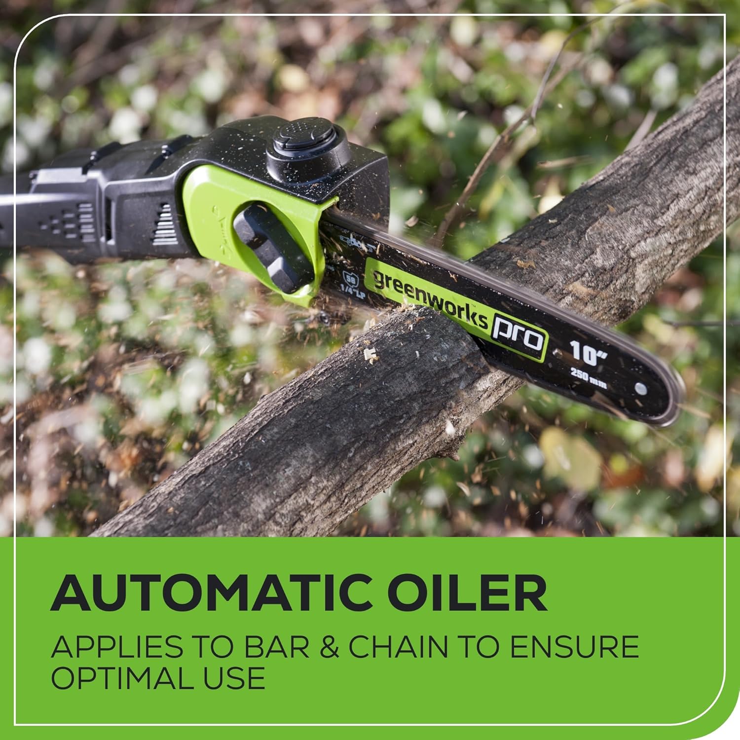 Greenworks 80V 10" Cordless Polesaw, 2.0Ah Battery and Charger Included