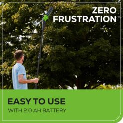 Greenworks 60v Pro 10-Inch Cordless Pole Saw with 2Ah Battery & 3A Charger 13m/s Cutting Speed, Brushless Motor, Auto Oiling