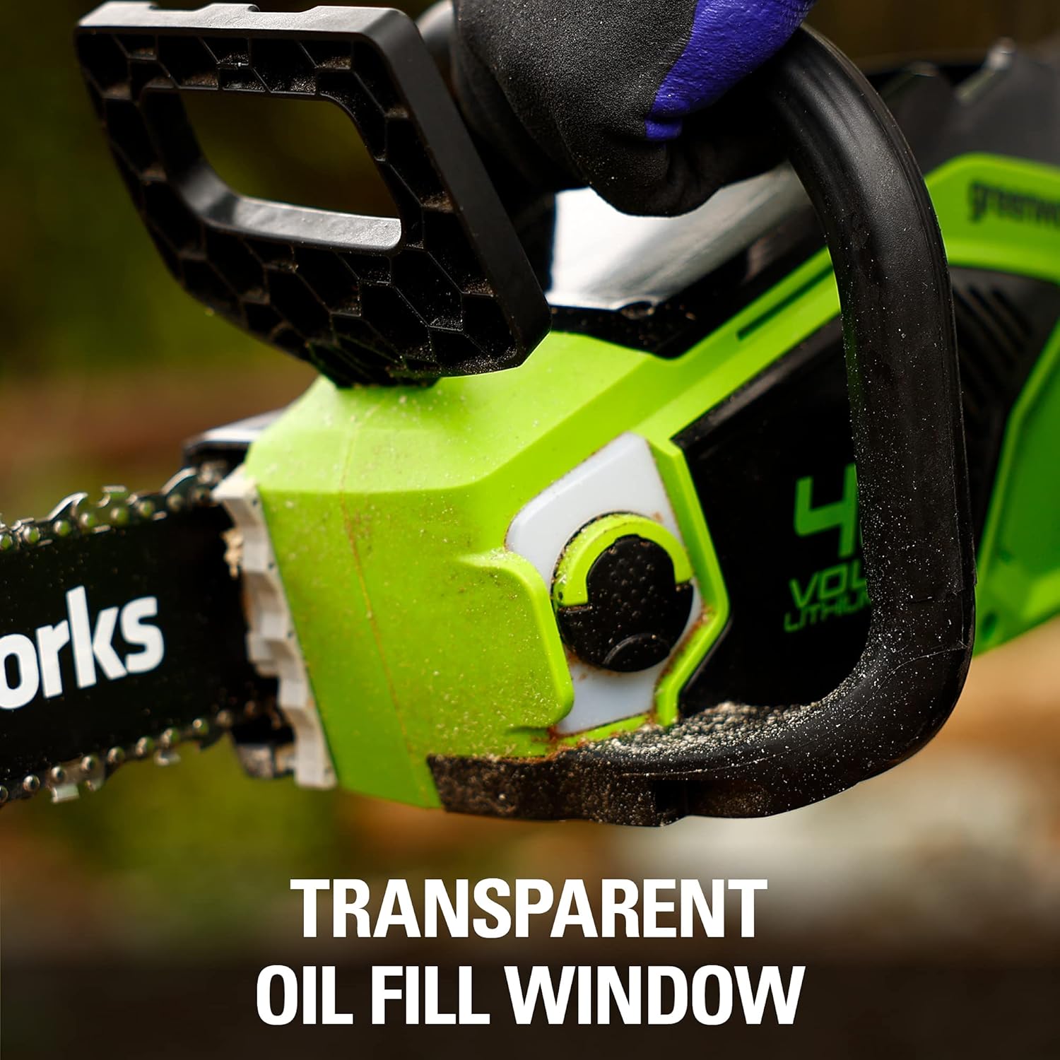 Greenworks 40V 14" Chainsaw, 2.5Ah USB Battery and Charger Included