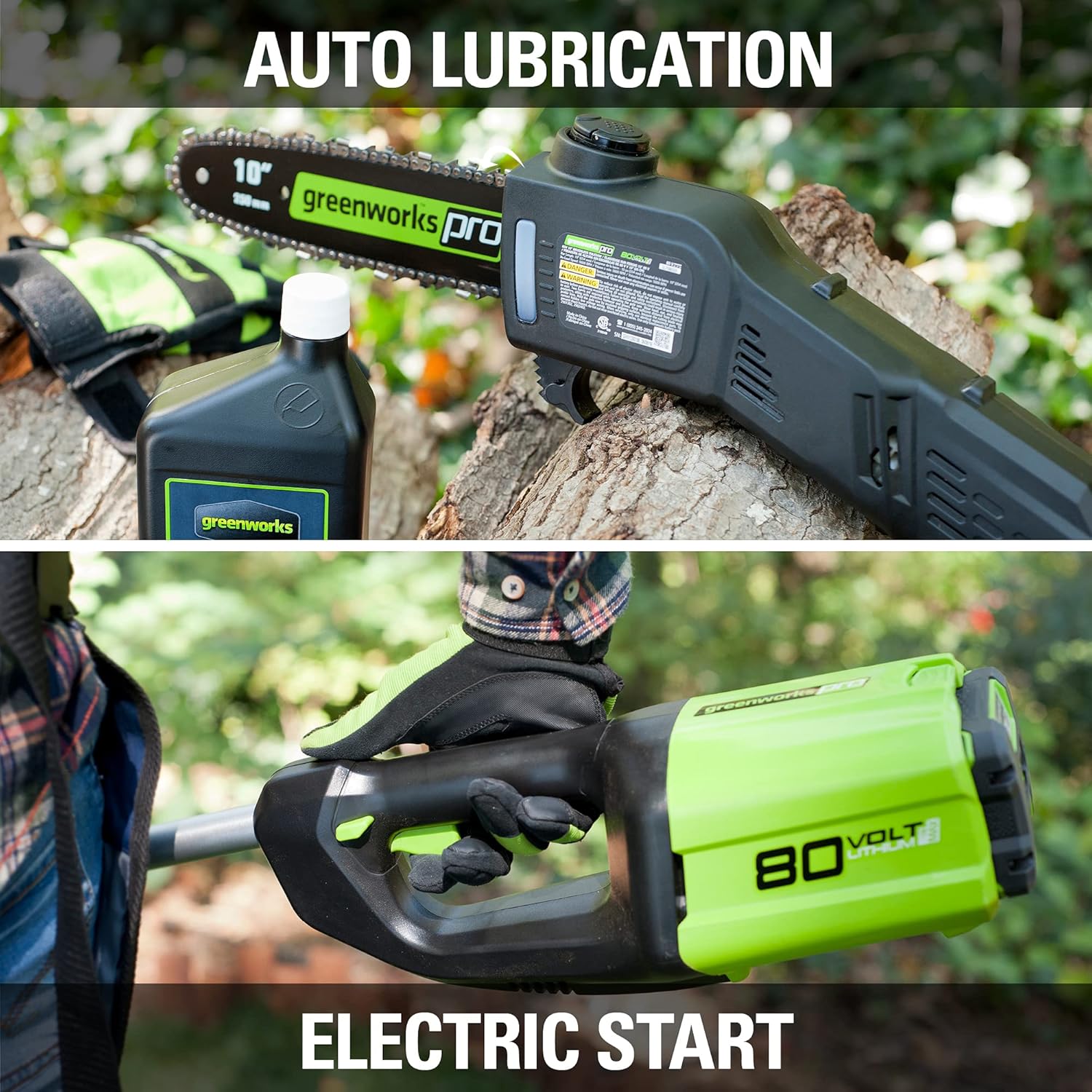 Greenworks 80V 10" Cordless Polesaw, Tool Only
