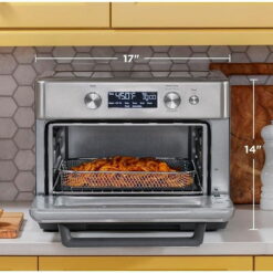 GE 1500-Watt Digital Air Fry 8-in-1 Toaster Oven with Convection and Removable Crumb Tray, Stainless Steel