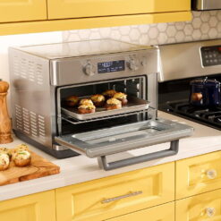 GE 1500-Watt Digital Air Fry 8-in-1 Toaster Oven with Convection and Removable Crumb Tray, Stainless Steel