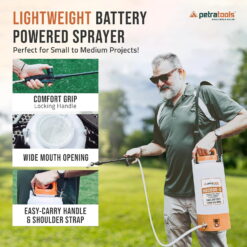 Petratools HD1000-S Rechargeable Electric Sprayer, 2-Gallon Pesticide Sprayer for Weed Control