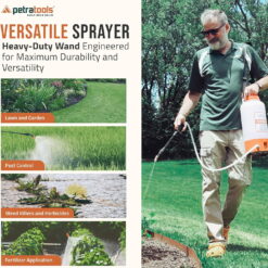 Petratools HD1000-S Rechargeable Electric Sprayer, 2-Gallon Pesticide Sprayer for Weed Control
