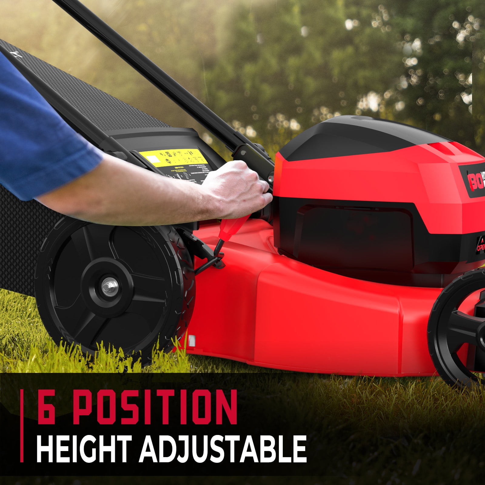 PowerSmart 3-in-1 21" 6A 80V Cordless Lawn Mower, Brushless Motor, 6 Position Height Adjustment