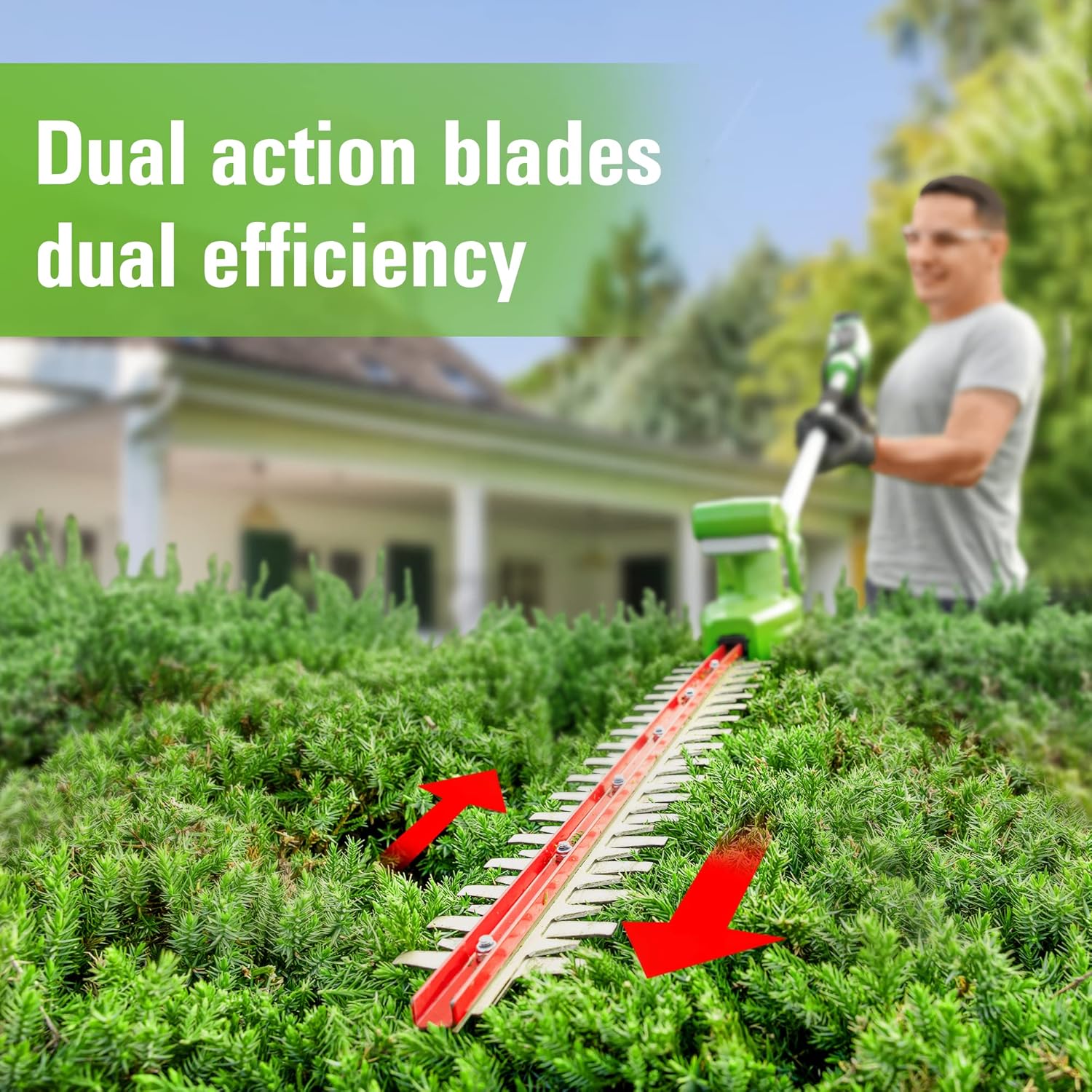 Greenworks 24V 8" Cordless Polesaw + 20" Pole Hedge Trimmer Combo, 2.0Ah Battery and Charger Included
