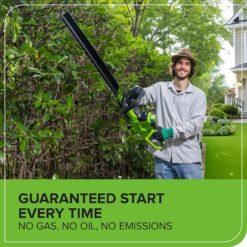 Greenworks 40V 26in Brushless Hedge Trimmer, (1) 2.0Ah Battery & 2A Port Charger