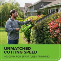Greenworks 24V 24in Brushless Hedge Trimmer, (1) 2.0Ah Battery & 2A Port Charger