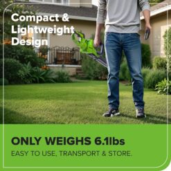 Greenworks 24V 24in Brushless Hedge Trimmer, (1) 2.0Ah Battery & 2A Port Charger