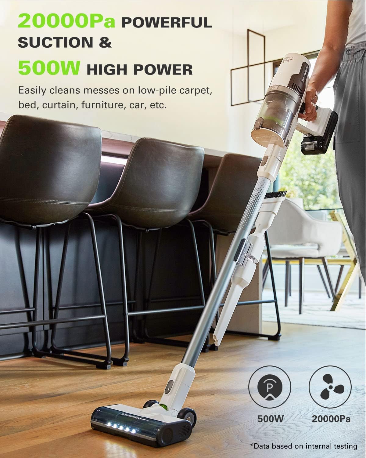 Greenworks 24V Deluxe Brushless (500W) Cordless Stick Vacuum (White)