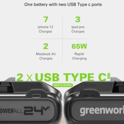 Greenworks 24V Deluxe Brushless (500W) Cordless Stick Vacuum (Green)