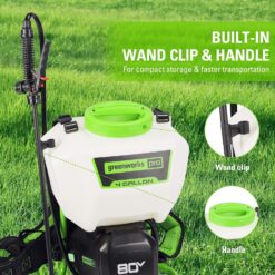 Greenworks 80V 4 Gallon Battery Powered Backpack Sprayer with 5 Tips, 70PSI Pressure-Weed Killer, Tool Only