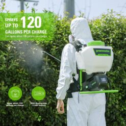 Greenworks 40V Cordless Backpack Sprayer (4 Gallon / 5 Tips / 25 FT Spray), 2.0Ah Battery and Charger Included