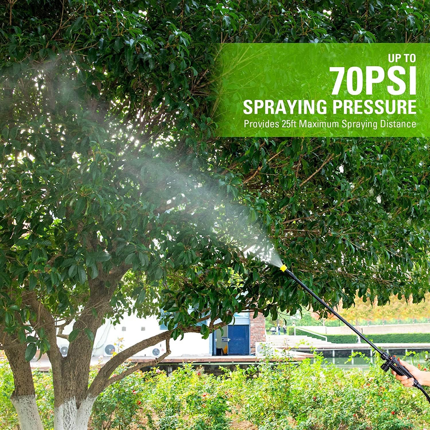 Greenworks 40V Cordless Backpack Sprayer (4 Gallon / 5 Tips / 25 FT Spray), 2.0Ah Battery and Charger Included