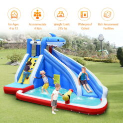 Costway Inflatable Water Slide Animal Shaped Bounce House Castle Splash Water Pool without Blower