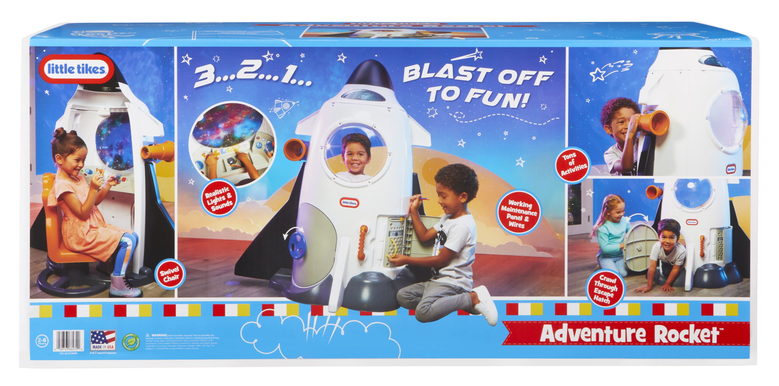 Little Tikes Adventure Rocket Space Astronaut for Kids, Boys, Girls, 2-6 Years