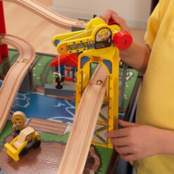 KidKraft Metropolis Wooden Train Set and Train Table with 100 Accessories