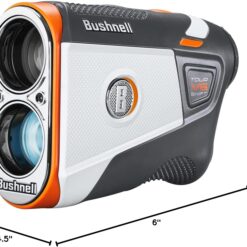 Bushnell Golf Tour V6 Shift Laser Rangefinder – Slope-Switch Technology, Visual JOLT, Magnetic Cart Mount – White/Black/Orange