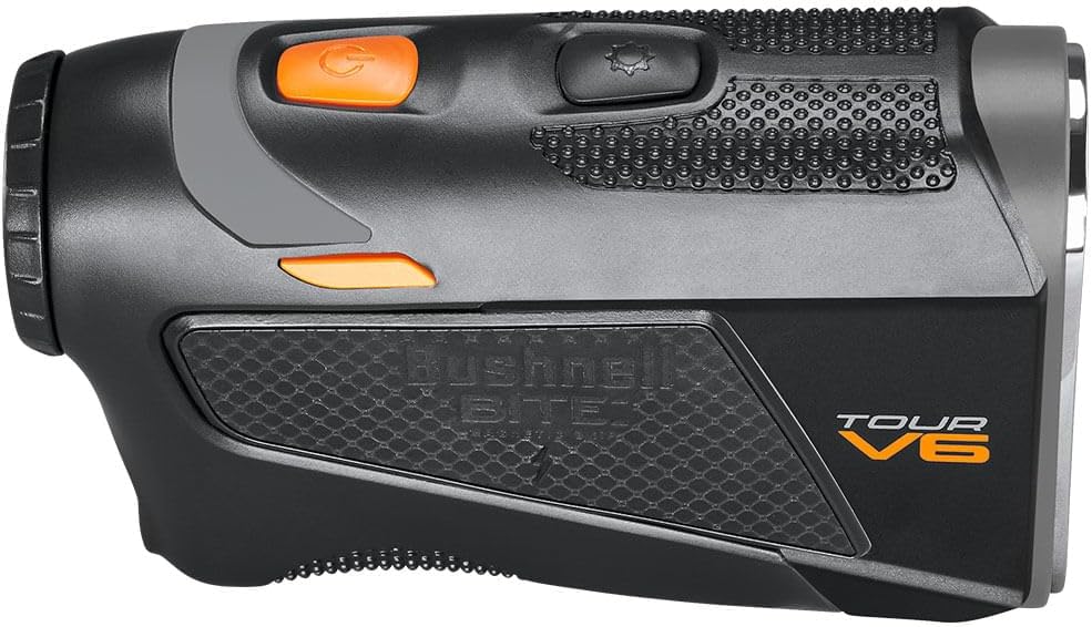 Bushnell Golf Tour V6 Laser Rangefinder Patriot Pack – Visual JOLT, Magnetic Mount, 1300-Yard Range, 6x Magnification