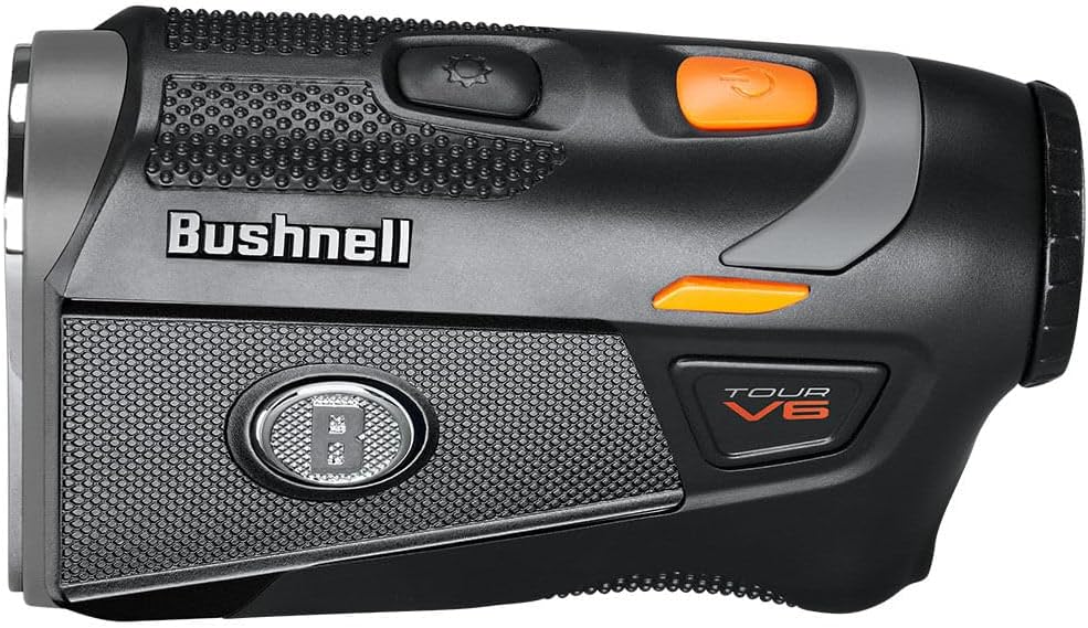 Bushnell Golf Tour V6 Laser Rangefinder Patriot Pack – Visual JOLT, Magnetic Mount, 1300-Yard Range, 6x Magnification
