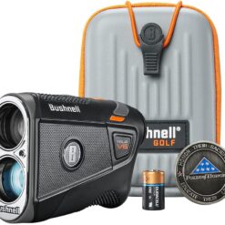 Bushnell Golf Tour V6 Laser Rangefinder Patriot Pack – Visual JOLT, Magnetic Mount, 1300-Yard Range, 6x Magnification