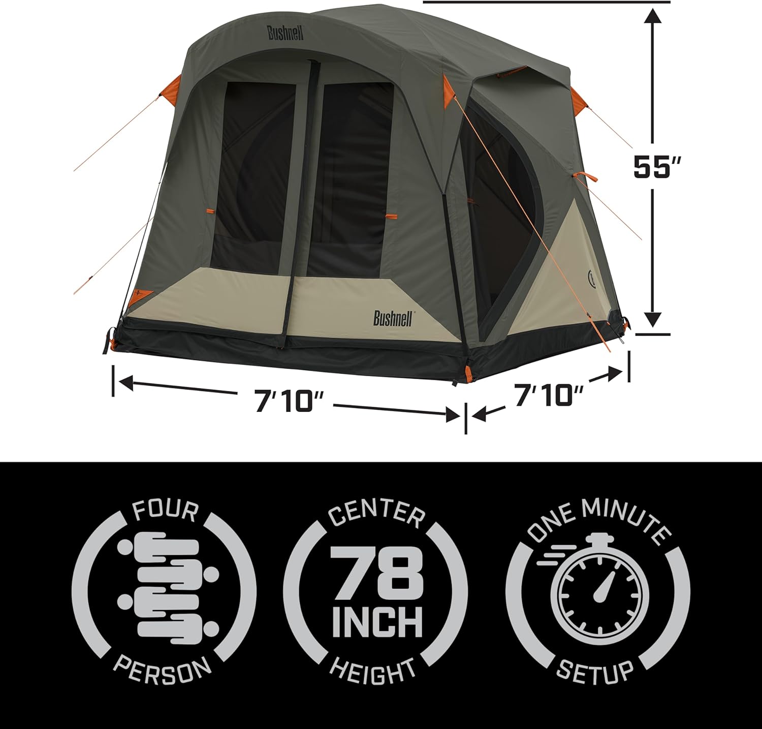 Bushnell Tent | Instant Pop Up 4 Person Hub Style Tents | Best Pop Up Tent