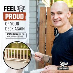 Liquid Rubber Polyurethane Deck Coating – 10X Stronger Than Traditional Deck Paint & Deck Stain – Textured Finish – White – 4 Gallon